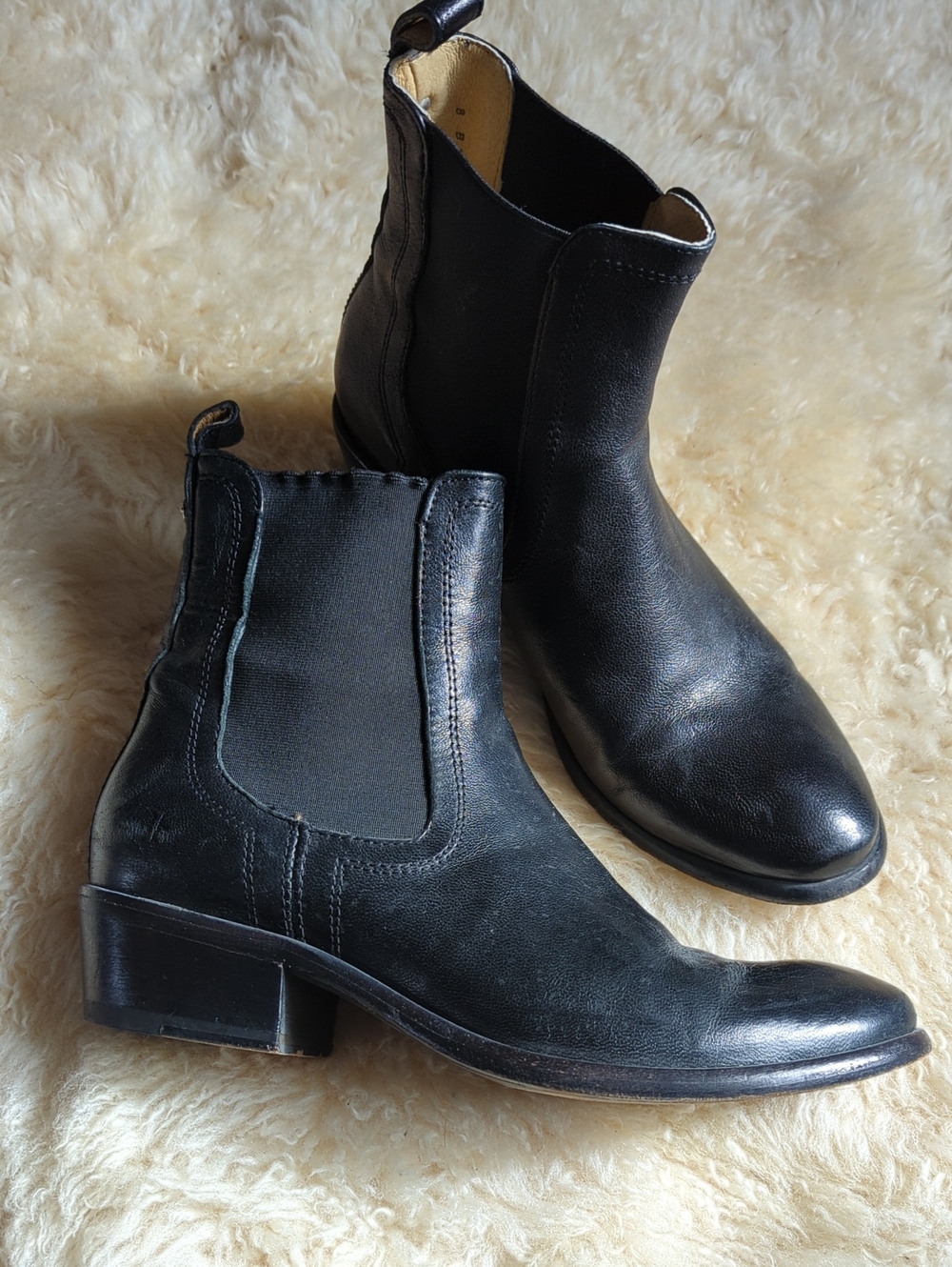 Frye Chelsea Boots With Stacked Heel